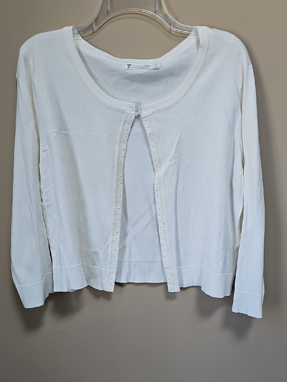 Women's White Hook Closure  Lightweight Cardigan Business Casual Dressy